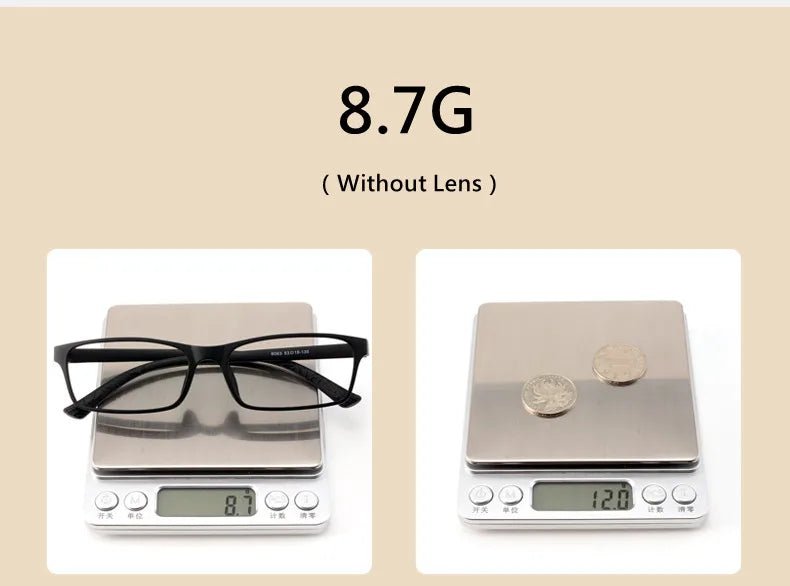 Men's And Women's Finished Myopia Glasses TR90 Frames And Aspherical Anti Blue Ray Photochromic Lenses SPH 0~-6.00 CYL 0~-2.00