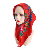 70*70cm Luxury Flowers Square Russian Scarf Women Floral Printed Shawl Female Bandana Head Wrap Headband Scarves Handkerchief
