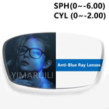 Men's And Women's Finished Myopia Glasses TR90 Frames And Aspherical Anti Blue Ray Photochromic Lenses SPH 0~-6.00 CYL 0~-2.00