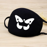 Korean Funny Expression Smile Creative Mouth Face Mask For Mouth Black Kpop Unisex Kawaii Face Mouth Muffle Mask Cotton Fashion