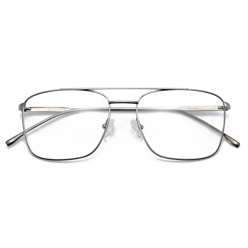 ZENOTTIC Pure Titanium Optical Glasses Frames for Male Oversize Double Bridge Eyewear Myopia Prescription Eyeglasses Frames