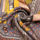 Manual Hand Rolled Twill Silk Scarf Women Saddle Print Square Scarves Wraps Echarpe Silk Foulards Femme Bandana Lady Hijab 90CM