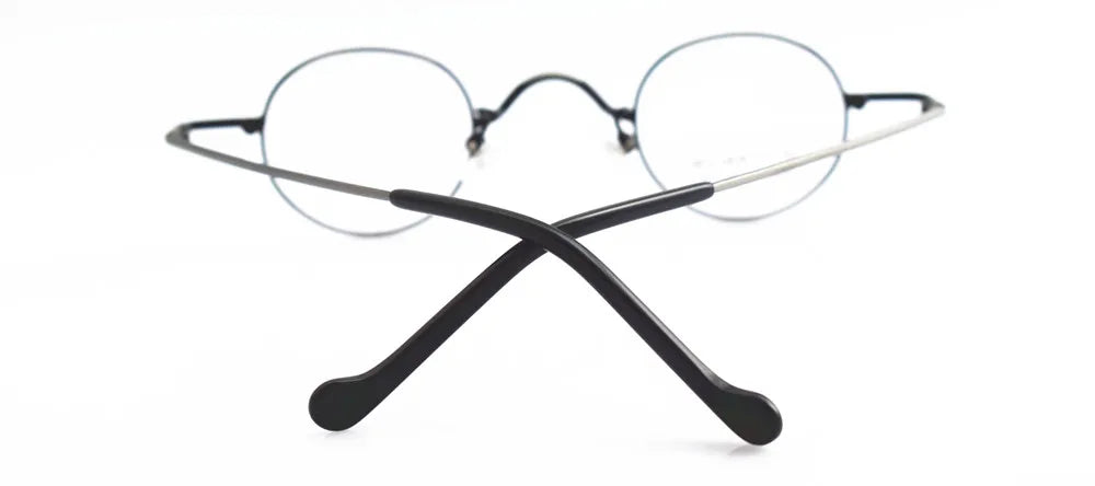 Titanium Glasses Super Small Oval Full Rim Eyeglass Frames Men Women Optical Prescription Lightweight Earwear