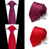 2023 New Design Wholesale 7.5 cm Jacquard Tie Red Men Floral Suit Accessories Fit Formal Party