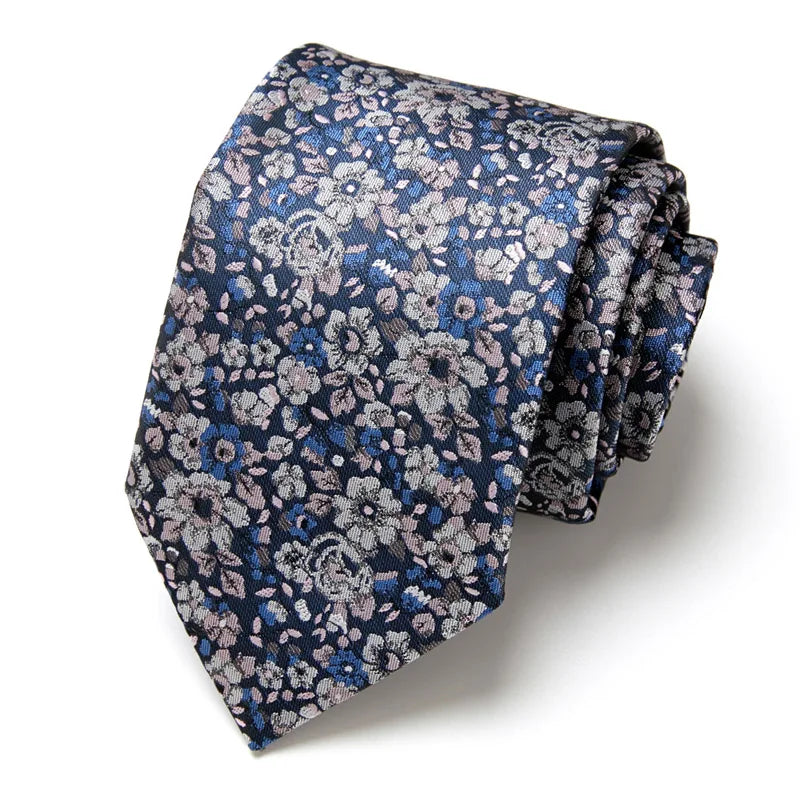 Brand Ties for Men Floral Cotton  Wedding Black Tie 7cm Gravatas Corbatas Fashion Casual Printed Tie Necktie Cravate