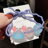 Cartoon Mini Fish Elastic Bands Hair Accessories for Children Cute Little Animals Scrunchies Hair Ropes Accessories Wholesale