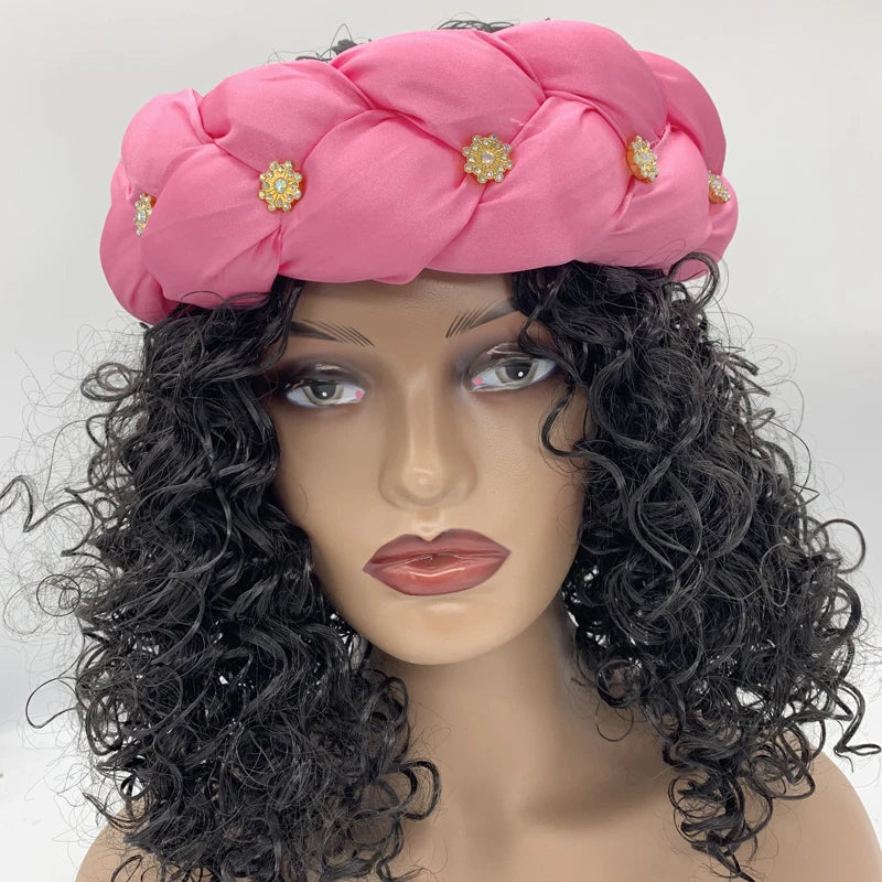 Bronzing Fabric Women's Headbands Elastic Braids Hair Bands Female Turban Cap Party Headwear Accessories Fashion Bandage Bandana