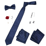 Holiday Gift Box Tie For Men Tie Handkerchief Pocket Squares Cufflink Set Necktie Box Man Dark Grey April Fool's Day