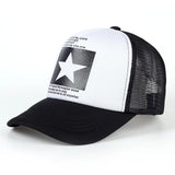 New five-pointed star printed baseball cap spring summer breathable net caps men women outdoor sun shade hat adjustable wild hat