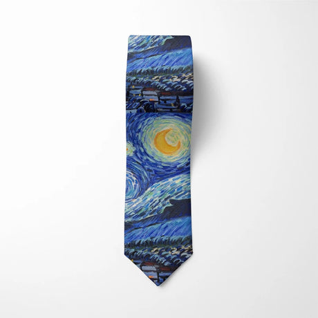 New Oil Painting Animal Map Tie For Men 8cm Wide Polyester High Quality Shirt Accessories Lightning Print Fashion Men's Neck Tie