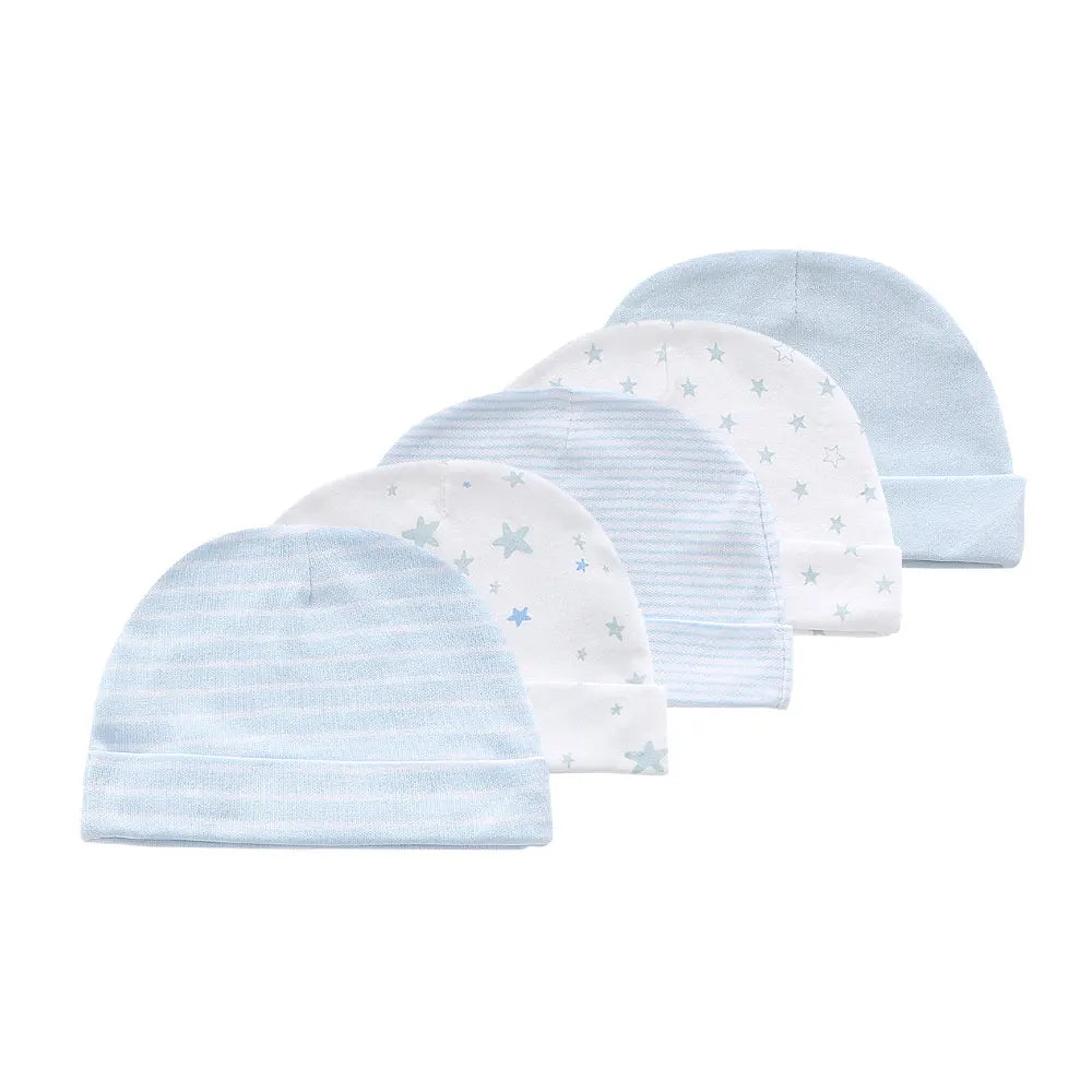 Newborn Boy Girl Hats and Mittens Sets Comfy Infant Baby 5Pcs Caps & 5Pcs Gloves Cotton Toddler Baby Accessorise