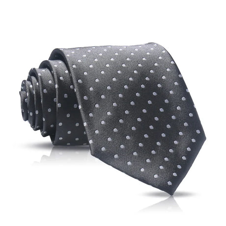 HUISHI 8cm Dot Neckties Skinny Fashion Business Men Polyester Microfiber Neck Tie Polka Check Men Neckie For Gentlemen Wedding