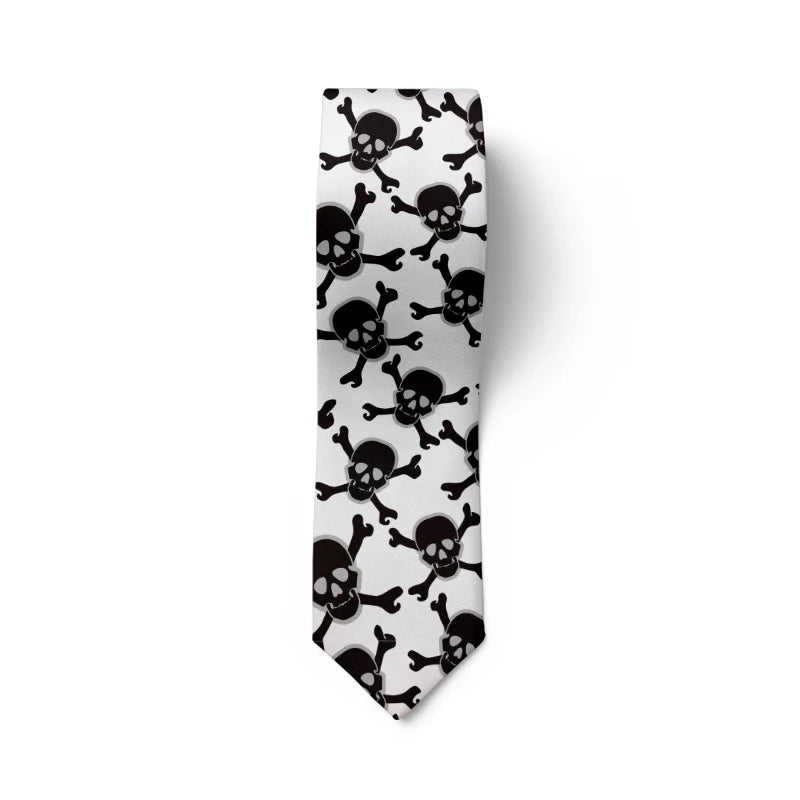 New Fashion Skull Punk Trend Men's Tie Novelty 8cm Slim Casual Dog Nylon Men's Tie Party Wedding Party Accessories Tie Cravatta