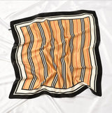 2021 New 70x70cm Women Multifunction Polyester Silk Head Scarf Elegant Stripes Prints Casual Small Square Wraps Scarves Shawls