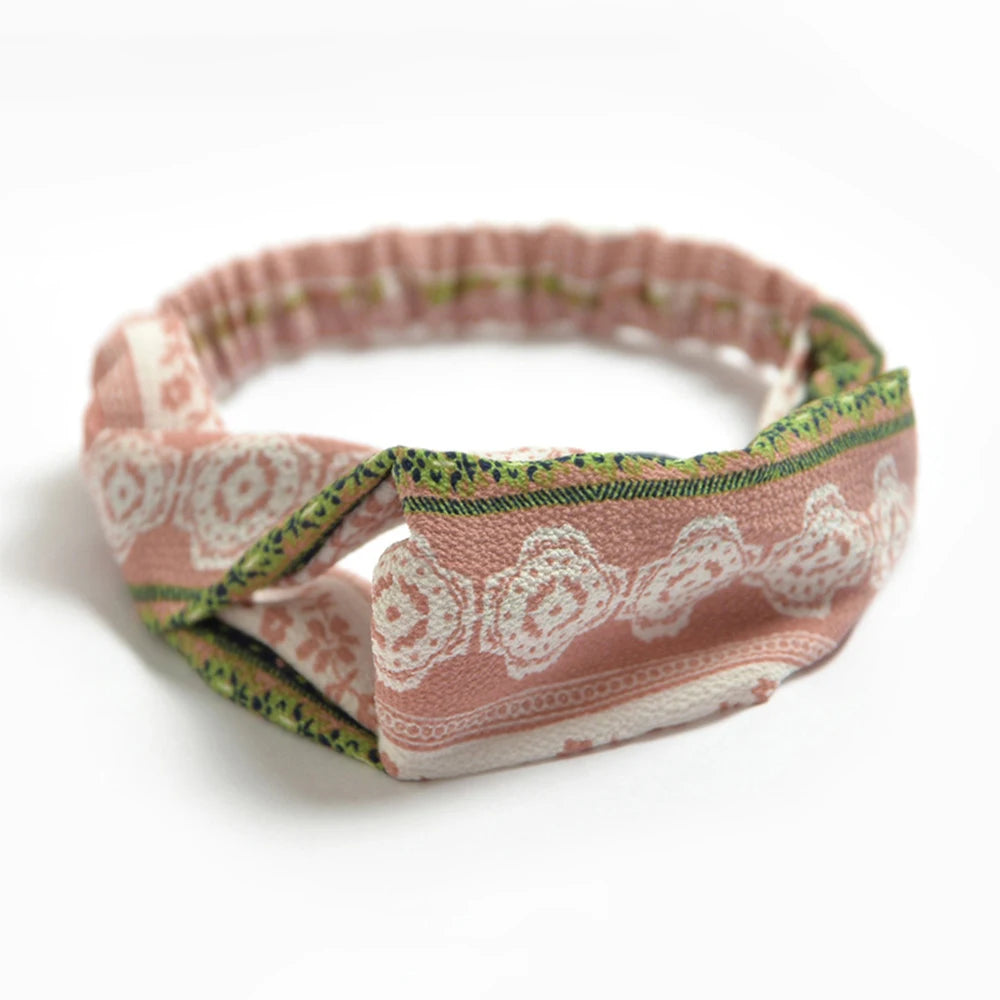 Korean Style Summer Lovely Hairband Women Hair Accessories Turban Twist Cross Headwrap Girl Floral Elastic Knotted Headwear