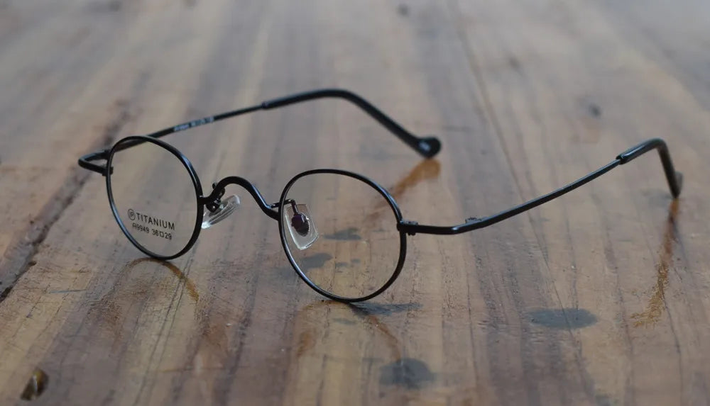 Titanium Glasses Super Small Oval Full Rim Eyeglass Frames Men Women Optical Prescription Lightweight Earwear