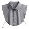 Mens Office Detachable Dickey Solid Color Button False Collar Lapel Half Shirt