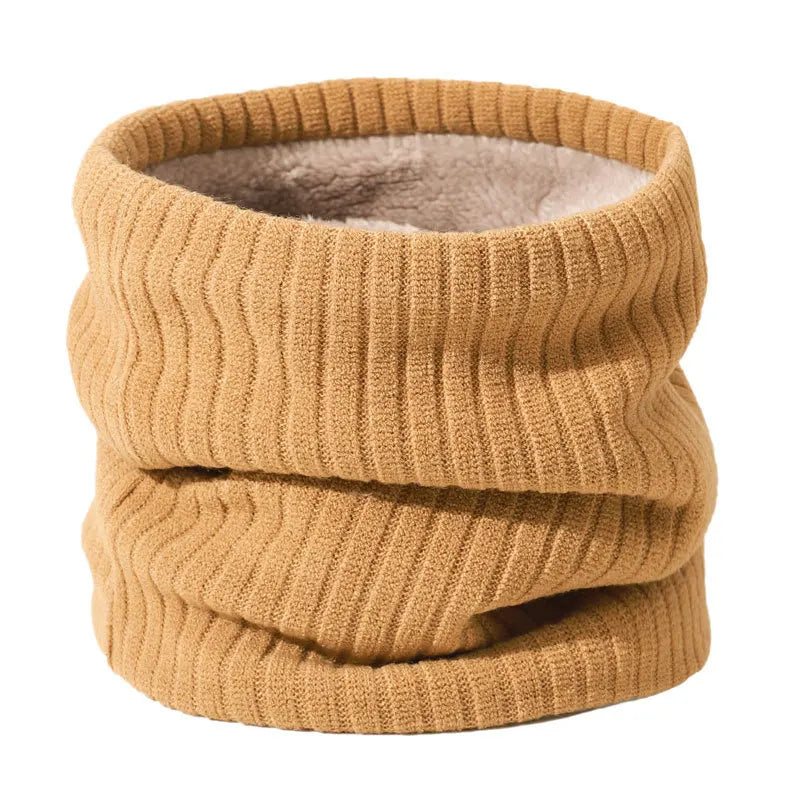 Winter Scarf for Men Fleece Ring Bandana Knitted Warm Solid Scarf Women Neck Warmer Thick Cashmere Hot Handkerchief Ski Mask