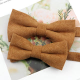Mens Super Soft Downy Suede Parent-Child Bowtie Set Macarons Solid Color Classic Design Cute Butterfly Red Green Blue Pink Tie