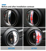 AMBERMILE 4pcs for Mini Cooper F55 F54 F60 Countryman Accessories Car Interior Front Rear Door Handle Sticker Covers Decoration