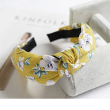 Women Elegant Top Knot Headband Print Dot Hairbands Girls Striped Plaid Flower Hair Hoop Fashion Hair Accessories FG0320