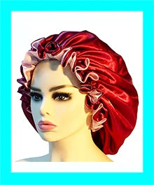 Leopard Print Satin Bonnet Cap Wide Rubber Band Nightcap Hair Care Hat