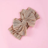 Baby Headband Big Bows For Girls Hair Accessories Jacquard Toddler Wide Headwrap Soft Newborn Hairband Elastic Kids Turban