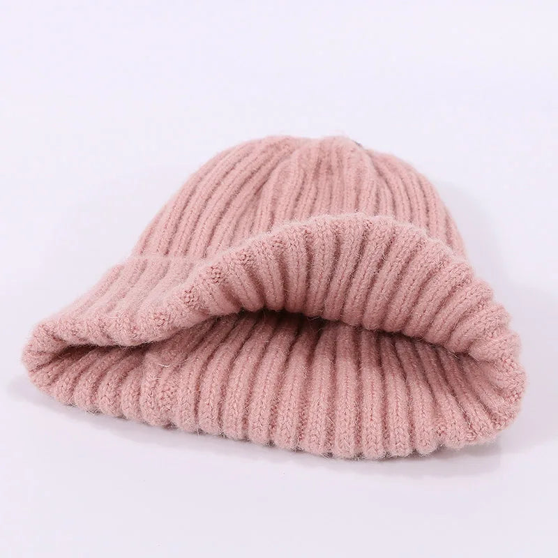 Beanies Cap Children Hat Pure Colour Skullies for Knitting Autumn Winter Warm Solid Color Girl High Quality Outdoor Fashion