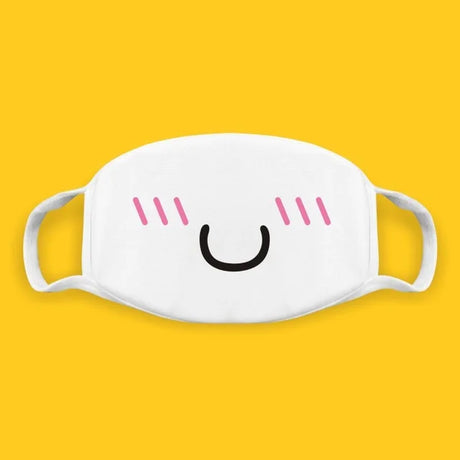 Super Cute Expression Smile Breathable Mouth Face Mask For Korean Black Kpop Unisex Kawaii Face Mouth Muffle Mask Cotton Anime