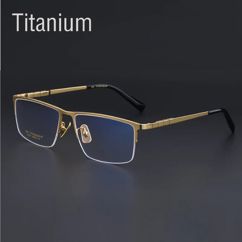 Pure Titanium Glasses Frame Men Titanium Alloy Prescription Eyeglasses Silver Super Light Spectacles Optical Glasses Frame