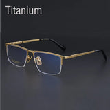 Pure Titanium Glasses Frame Men Titanium Alloy Prescription Eyeglasses Silver Super Light Spectacles Optical Glasses Frame