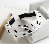 Women Elegant Top Knot Headband Print Dot Hairbands Girls Striped Plaid Flower Hair Hoop Fashion Hair Accessories FG0320