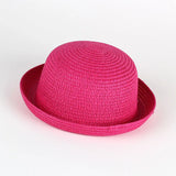 Wholesale Baby Straw Hat Solid Color Kids Character Decoration Infant Sun Hats Girl Boys Bucket Cap Children Beach Panama Caps