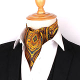 New Floral Paisley Men Cashew Tie Wedding Formal Cravat Ascot Scrunch Self British Gentleman Polyester Soft Neck Tie Luxury