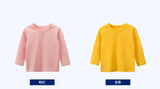 7 Colours Children's T-shirt Cotton Long Sleeve Solid Colour Base Coat Leisure Wear Boys Girls Tops Kids Clothes