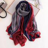 180X90CM Luxury Brand Fashion Summer Women Soft Silk Scarves Female Shawl Foulard Ladies Muffler Beach Wrap Bandanna Pareo beach