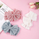 Baby Headband Big Bows For Girls Hair Accessories Jacquard Toddler Wide Headwrap Soft Newborn Hairband Elastic Kids Turban