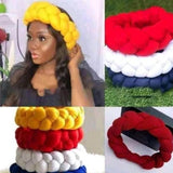 Exaggerated Big Braid Head Band African Raw Silk Turban Cap for Women Lady Nigeria Wedding Party Headpiece Female Headband Mujer