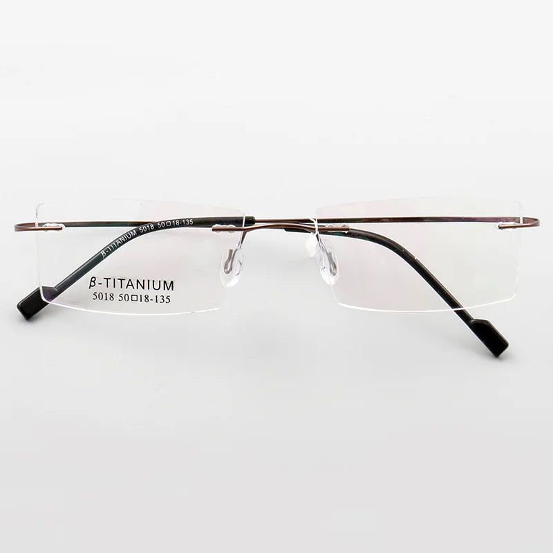 Titanium Eyeglasses Rimless Optical Ultralight Glasses Frame No Screw Prescription Spectacle Frameless Glasses Eyeglasses B2