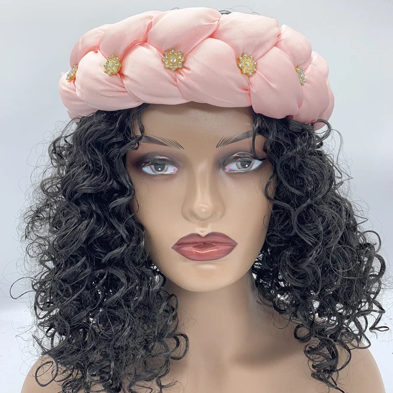 Latest Exaggerated Satin Twist Braids Headband Handmade African Headtie Nigerian Wedding Gele Women Turbans Ladies Head Wraps