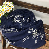 Many Colours Ethnic Embroidery Women Winter Foulard Elegant Flower Long Scarf Bandana Muslim Hijab Shawl Travel