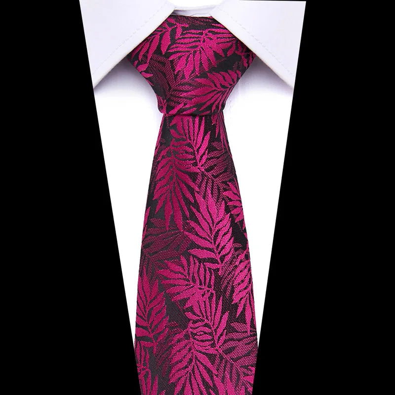 2023 New Design Wholesale 7.5 cm Jacquard Tie Red Men Floral Suit Accessories Fit Formal Party