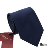 HUISHI 8CM 8 Styles Men's Solid Dark Blue Color Neck Tie 6cm Waterproof Jacquard Necktie Daily Wear Cravat Wedding Party For Men