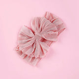 Baby Headband Big Bows For Girls Hair Accessories Jacquard Toddler Wide Headwrap Soft Newborn Hairband Elastic Kids Turban