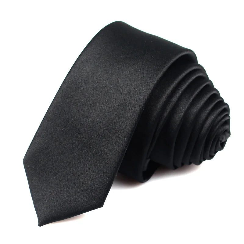 Black Neck Ties For Men Women Casual Suits Solid Tie Gravatas Skinny Mens Neckties For Business Wedding Slim Men Ties