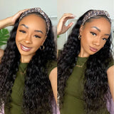 Machine Made Wigs Natural Color Wig Human Hair Deep Wave Glueless None Lace Front Curly Wave Wig Brazilian Virgin Hair