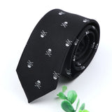 Skull Ties For Men New Casual Slim Classic Polyester Neckties Fashion Man Tie for Wedding Halloween Party Male tie Neckwear