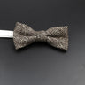 Brand New Wool Bowtie Woven Plaid Stripped Formal Bow Tie Brown Grey Butterfly Mens Wedding Party Dress Shirt Suit Accessories