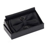 Solid Bow Tie Set Different Size Up and Down Men's Plain Bowtie Handkerchief Cufflinks Gift Box Set For Men Wedding Fashion Ties