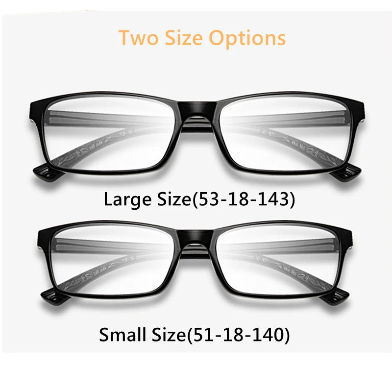 Men's And Women's Finished Myopia Glasses TR90 Frames And Aspherical Anti Blue Ray Photochromic Lenses SPH 0~-6.00 CYL 0~-2.00